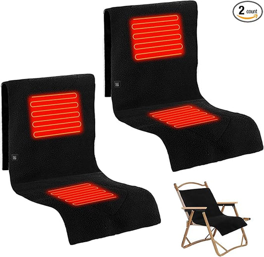 VIHOSE 2 Pack Portable Heated Seat Cushions Lambswool Heated Chair Pad 3 Heat Levels Foldable Heating Seat Pads for Car, Office Chair, Sofa, Camping, Travel, Power Bank Not Included