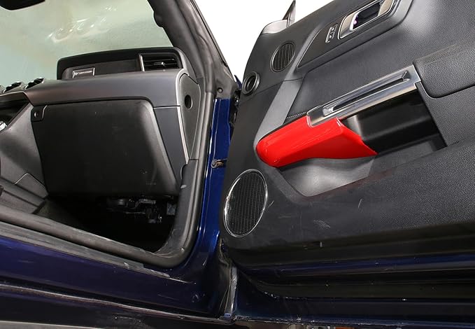 Door Armrest Panel Trim Cover Inner Door Handle Frame Sticker Compatible with Ford Mustang 2015-2025 Interior Accessories (Red)
