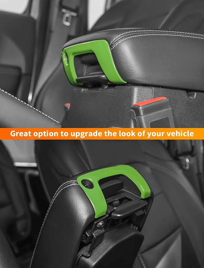 Savadicar Green Interior Accessories - Armrest Switch Bezel Trim Cover for 2018-Present Jeep Wrangler JL JLU 4XE & Gladiator JT - Solid Color Interior Decor Upgrade Option, 1-Piece