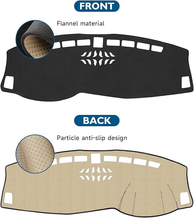 BIBLOZ Dash Cover for Kia Sportage 2017 2018 2019 2020 2021 2022 Accessories Black Flannel Dashboard Cover Mat Car Dashboard UV Sun