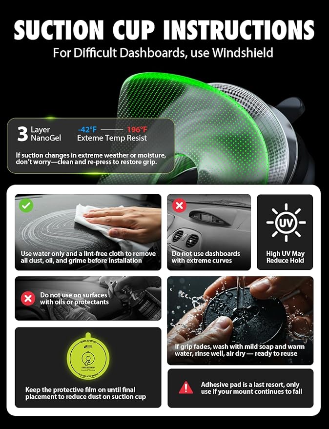 Bracketron TripGrip 2.0 Phone Holders for Your Car – Telescopic 3.5″–6.5″ Arm, Suction Cup with Lock-Lever, 360° Rotation - Support for Dashboard & Windshield Mount