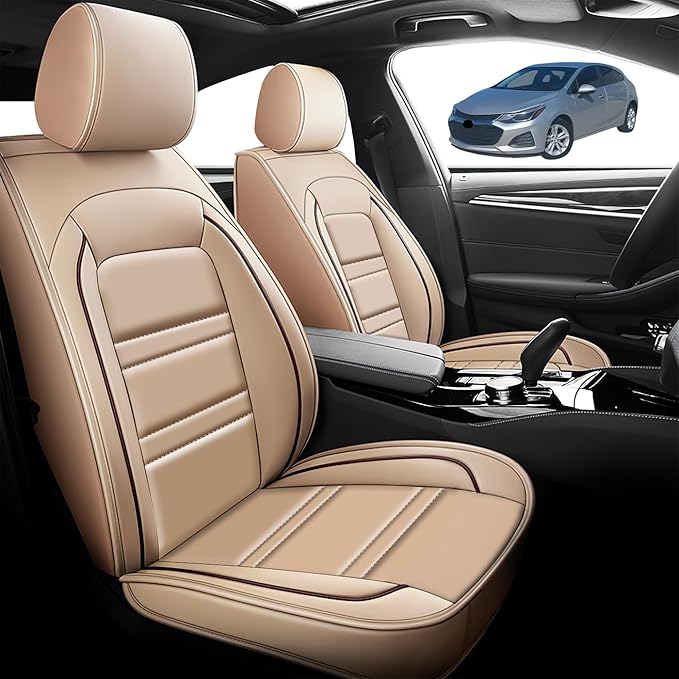 Seat Cover for Cruze 2011-2019 | Car Seat Covers Front Seats, Waterproof Seat Protectors, Automotive Front Seat Covers (Front Seat, Beige)