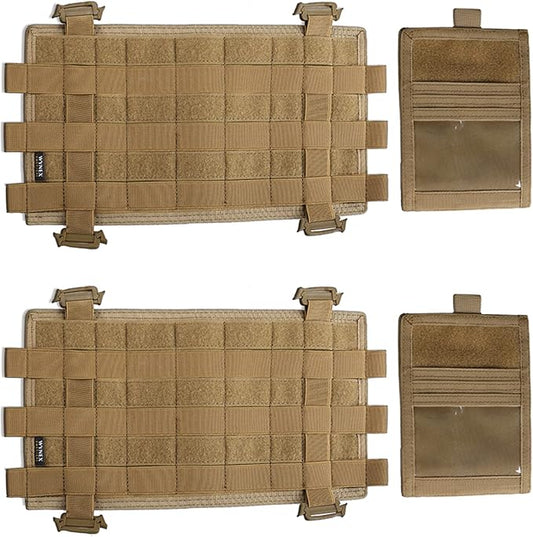 WYNEX Car Sun Visor Organizer with Detachable Card Pouch | Automotive Visor Storage Molle Panel with Elastic Webbing Slots for Glasses & Tactical Gear | Fit Most Vehicle, SUVs, Jeeps &Trucks (2 Packs)