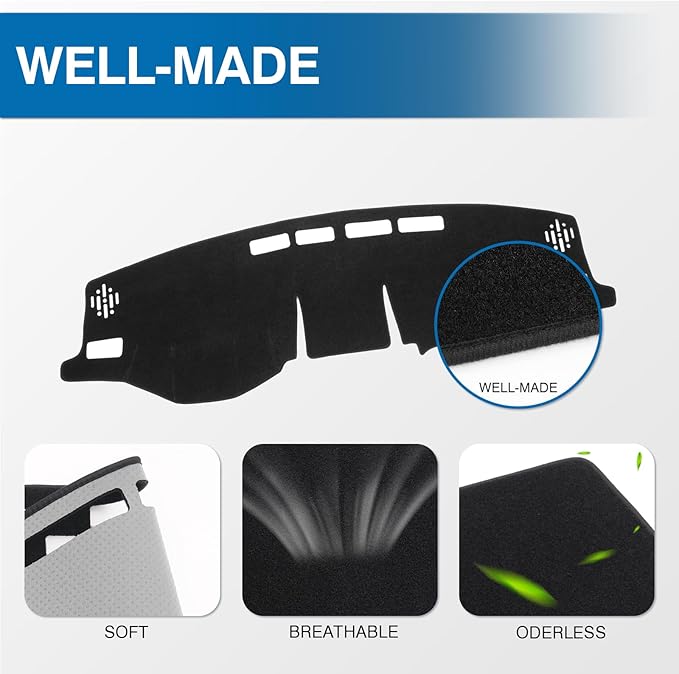 KUST Car Dash Cover Compatible with 2019-2025 Toyota RAV4 Left Hand Drving Dash Carpet Polyester Non-Slip Dash Protector Interior Accessories for RAV4 Custom Fit Dash Mat No Glare Black