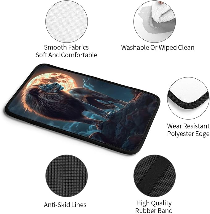 Universal Car Center Console Cushion Pad, Leo Moon Soft Waterproof Car Center Console Cover Auto Armrest Seat Box Cover Protector for Most Vehicle SUV Truck Car