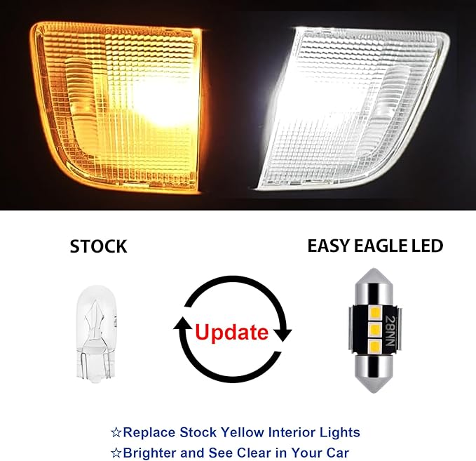 EASY EAGLE LED Interior Car Lights for Honda-CRV-2007-2012: 10 Piece Kit White LED Light Bulbs - Super Bright 6000K + Install Tool