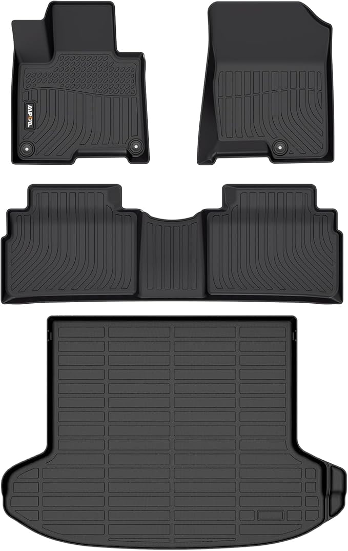 AIPOIL® Floor Mats & Cargo Liner Set for 2023 2024 2025 Kia Sportage Plug in Hybrid (PHEV) All Weather Protection TPE Anti-Slip Automotive Full Set Custom Car Mats Accessories - Black