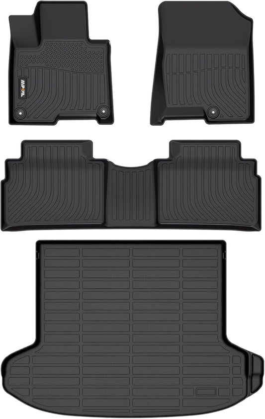 AIPOIL® Floor Mats & Cargo Liner Set for 2023 2024 2025 Kia Sportage Plug in Hybrid (PHEV) All Weather Protection TPE Anti-Slip Automotive Full Set Custom Car Mats Accessories - Black