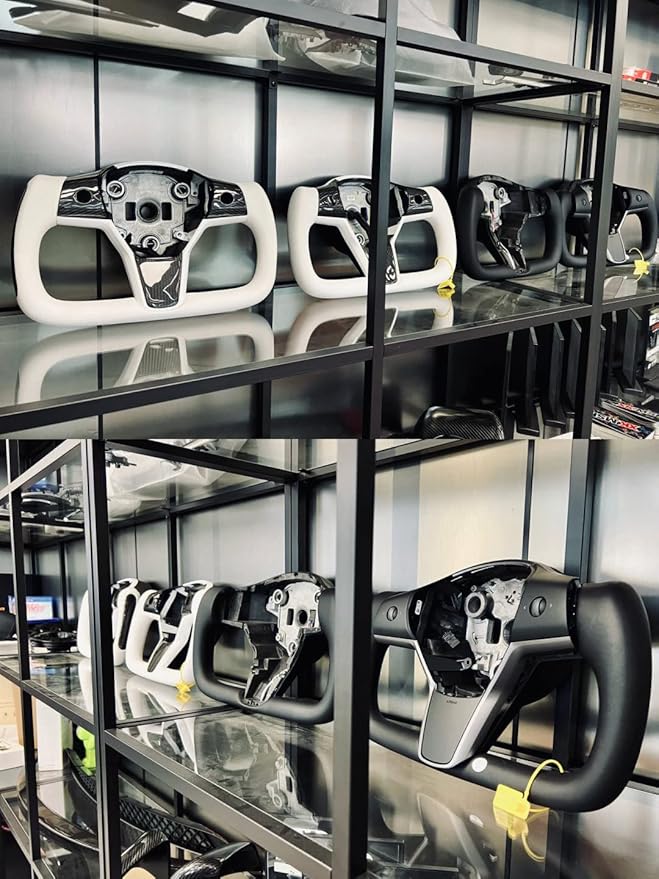 ZIMABLUE Yoke Steering Wheel for Model 3/Y-2017-2023 Steering Wheel with Heating Function Compatible with Tesla Model 3 Y