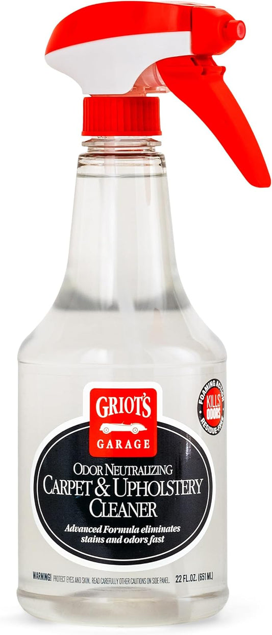 Griot's Garage Odor Neutralizing Carpet and Upholstery Cleaner for Car Floor Mats, Upholstery, Microfiber Seats, Household Fabrics, and Pet Stains 10990, 22oz