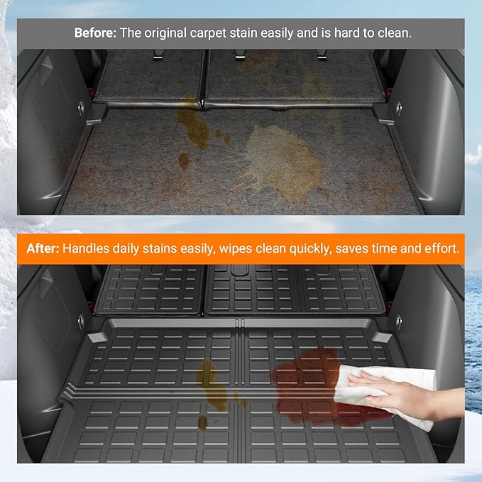 powoq Trunk Mat Compatible with 2021-2026 Chevy Trailblazer Backrest Mat (Only for Upper Deck) Replacement for 2021 2022 2023 2024 2025 2026 Chevy Trailblazer Accessories (Trunk Mat+Backrest Mat)