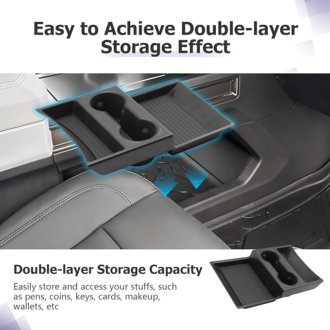 LUWU Center Console Tray Set 2023 2024 2025 2026 Hummer EV SUV Accessories Lower Storage Tray Dashboard Center Console Organizer 2PCS