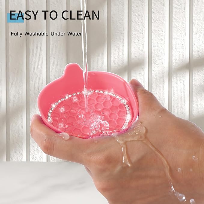 Amooca Car Cup Coaster Universal Non-Slip Cup Holders Bling Crystal Rhinestone Car Interior Accessories 4 Pack Peach Pink