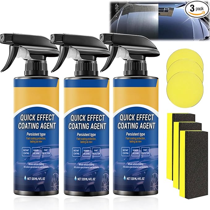 Quick Effect Coating Agent for Car,Quickly Coat Car Wax Spray,Ceramic Coating for Cars,Car Scratch Wax Coating Spray 3PCS)
