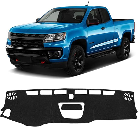 KUST Car Dash Cover for Chevy Chevrolet Colorado 2015-2021 2022 Left Hand Driving Polyester Dashboard Cover Non-slip Center Console Dash Cover Interior Accessories for Colorado Sunshade No Glare Black