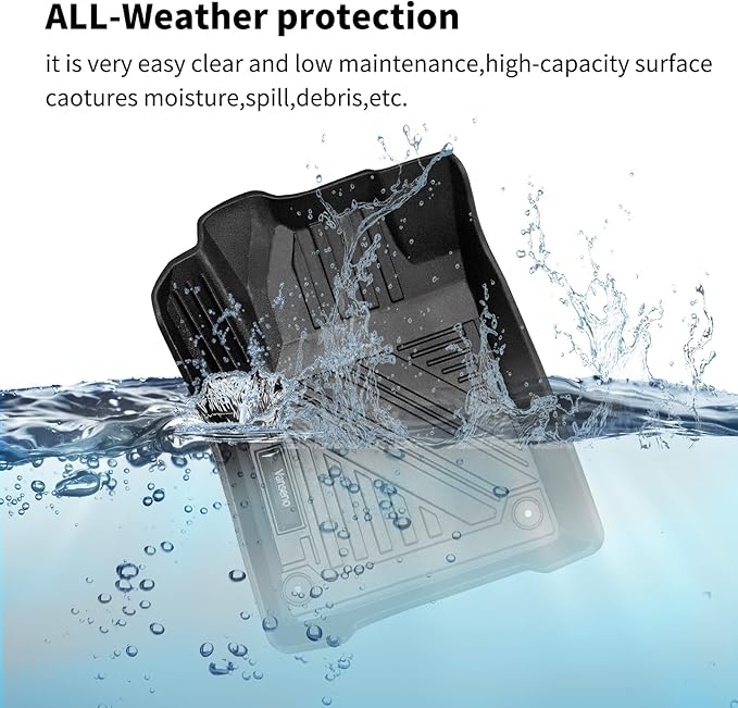 Vanseno Car Floor mats and Cargo Liners Set Black Compatible for 2014-2023 Jeep Cherokee 2Row Floor Mat & Trunk Mats All Weather Rubber Mats Liner (Not Fit Grand Cherokee&No Latittude)