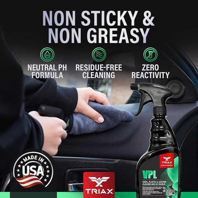 Triax Vinyl, Plastic & Leather VPL Premium Cleaner with UV Shield, Leather Scent (1 Gallon)