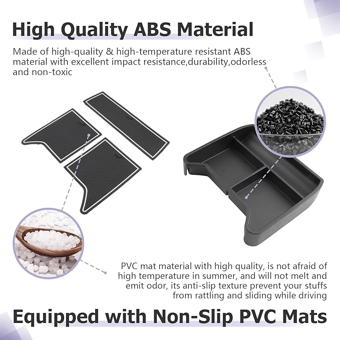 LUWU 2025 ID4 Lower Center Console Tray Storage Box for 2021 2022 2023 2024 2025 ID.4 Accessories 2025 ID 4 Armrest Console Organizer ABS Material White-trim