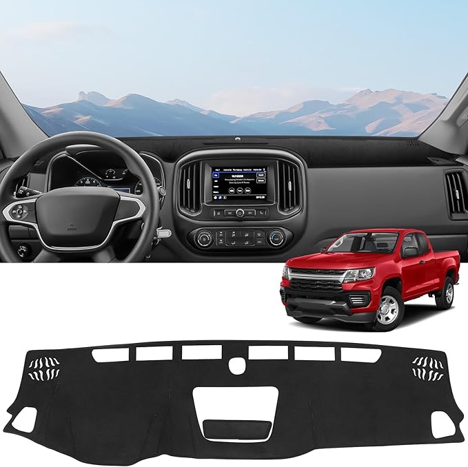 ZZEQYG Dash Cover for Chevy Colorado 2015-2022 Accessories Flannel Dashboard Cover Dash Mat Center Console Cover Sunshield Protector Pad