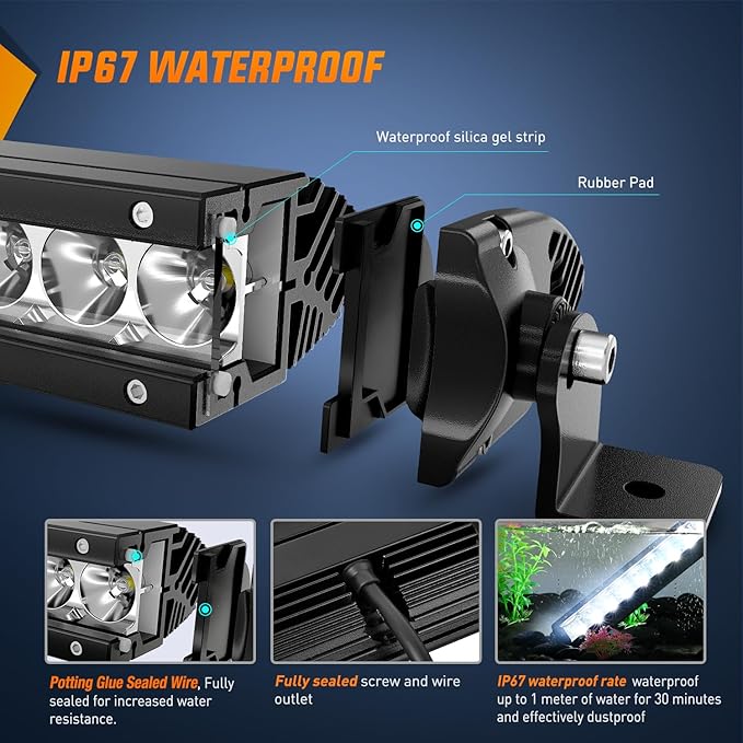 Nilight LED Light Bar 21inch 100W Spot Flood Combo Super Slim 9000LM Off Road 3D LED Driving Off Road Lights with Wiring Harness Kit-1 Lead for Trucks Pickup SUV ATV UTV Boat 4x4 Van Camper