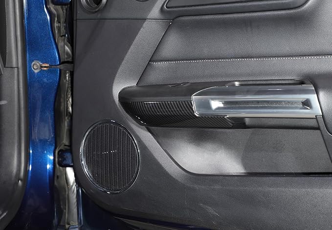 Door Armrest Panel Trim Cover Inner Door Handle Frame Sticker Compatible with Ford Mustang 2015-2025 Interior Accessories (Carbon Fiber Black)