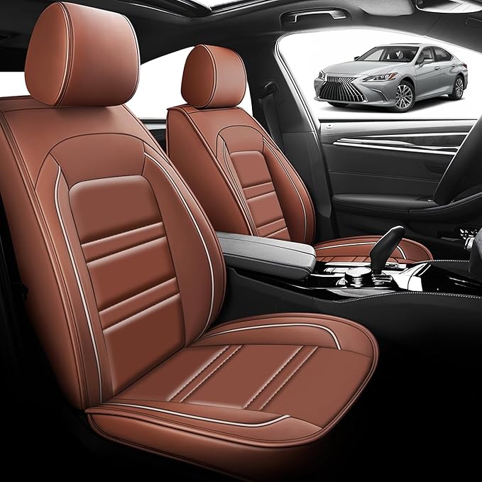 Seat Cover for Lexus Car es350 2007-2024 | Car Seat Covers Front Seats, Waterproof Seat Protectors, Automotive Front Seat Covers (Front Seat, Coffee)