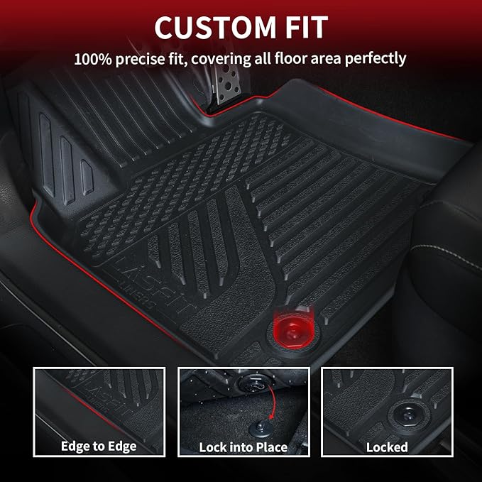 LASFIT Floor Mats&Trunk Mat for Toyota Camry 2025-2026 Hybrid/LE/SE/XLE/XSE, All Weather Custom Fit TPE Floor Liners for Camry 2025 Front & Rear Full Set Car Mats, Black.
