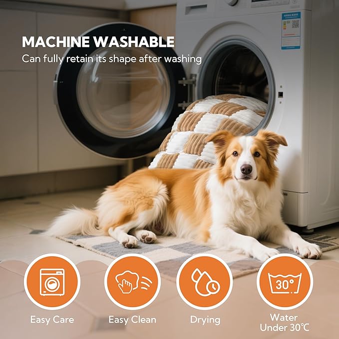 Soulbond Backseat Pet Bed Mat,Dog Bed for Car,Fuzzy Dog Seat Cover for Car Back Seat, Non-Slip Travel Pet Mat, Fit for Backseat Extenders and Seat Covers(Brown and White)