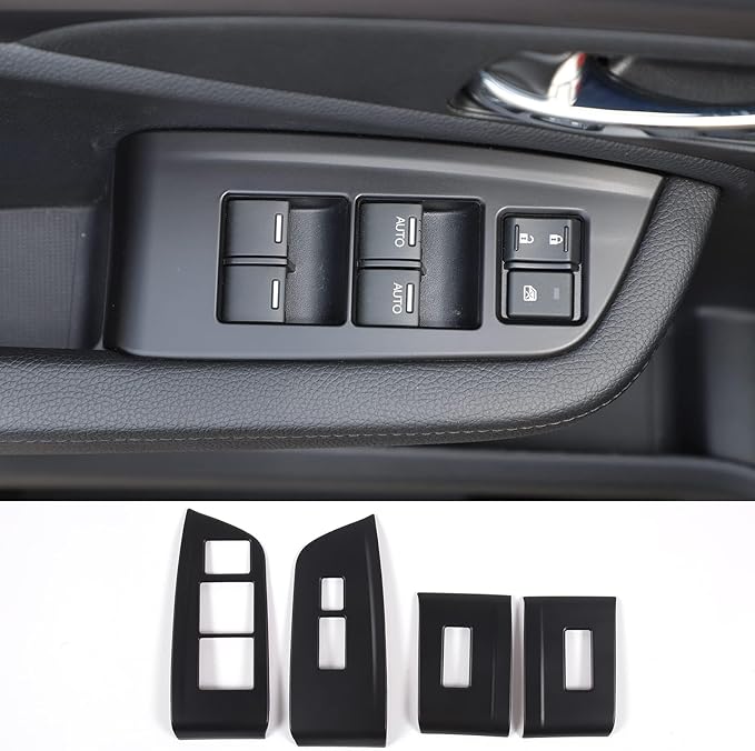Armrest Box Handle Cover & Side Air Vent Cover & Window Lift Switch Panel Cover Trim Kit Compatible with Pilot 2016-2022/ Passport 2019-2023 Accessories ABS (Matte Black)
