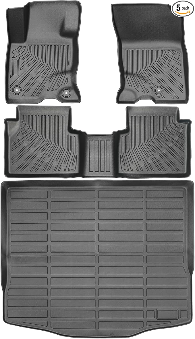 Floor Mats & Cargo Liner Set Custom Fit for Ford Escape Hybrid 2020-2025 All Weather Protection for Car Mats Anti-Slip TPE Odorless Floor Liners Ford Escape Hybrid Accessories Waterproof Trunk Mat
