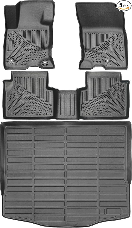 Floor Mats & Cargo Liner Set Custom Fit for Ford Escape Hybrid 2020-2025 All Weather Protection for Car Mats Anti-Slip TPE Odorless Floor Liners Ford Escape Hybrid Accessories Waterproof Trunk Mat