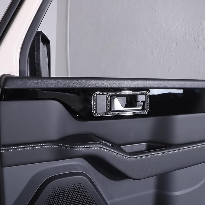 Inner Door Handle Bowl Cover Trim Car Inner Door Bowl Protector Compatible with INEOS Grenadier 2020-2024 Soft Carbon Fiber Interior Door Handles Cover Trim (Black, Outer)