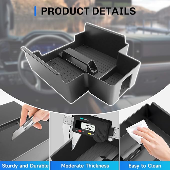 SXCY for 2024 2025 Silverado EV/Sierra EV Center Console Organizer [Not for Sliding Console] 2025 Chevy Silverado EV Accessories Console Tray 2025 Silverado EV/2025 Sierra EV Middle Console Organizer