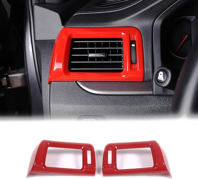 Armrest Box Handle Cover & Side Air Vent Cover & Window Lift Switch Panel Cover Trim Kit Compatible with Hond@ Pilot 2016-2022/ Passport 2019-2023 Accessories ABS (Red)