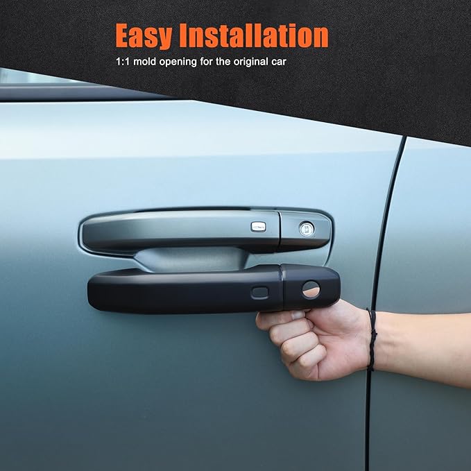 for Hummer EV Accessories Exterior Door Handle Cover,ABS Car Door Handle Protectors Cap Compatible with Hummer EV SUV Pickup SUT 2024 2025+ 8PCS (Matte Black)