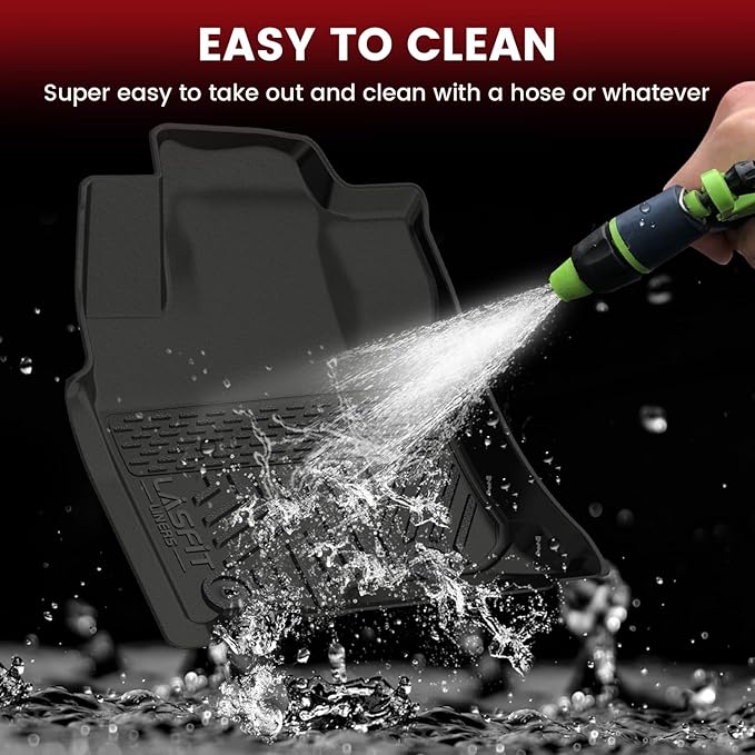 LASFIT Floor Mats for Toyota 4Runner 2013-2024 (Only for 7 Seats) All Weather Custom Fit Floor Liner for Toyota 4 Runner TPE Mats Front&Rear 3 Row Car Mats, Black