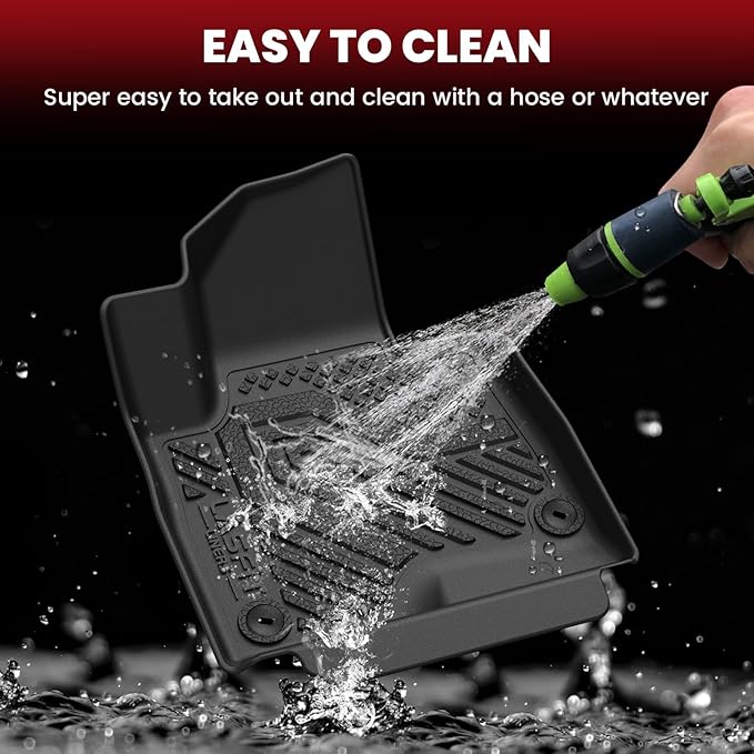 LASFIT Floor Mats for Hyundai Santa Fe Sport 2018 2017 2016 2015 2014 2013 (Only Fit 5-Passenger), All Weather TPE Custom Fit Floor Liners 1st & 2nd Row Car Mats Accessoires, Black