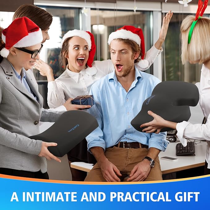 Seat Cushion, Lumbar Support Pillow with Adjustable Strap-Chair Cushions for Sciatica Pain Relief-with Washable Cover Memory Foam for Car, Travel and Wheelchair-Gray X-Large