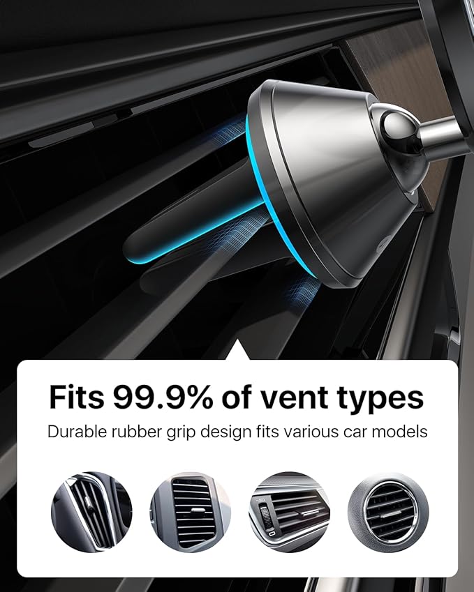 andobil for Magsafe Car Mount [Strongest Magnet, Easy Install] All Metal Magnetic Car Phone Holder for iPhone 17/16/15/14/13 Pro Max, 360° Air Vent Cell Phone Holder Car for Samsung Galaxy S25/S24