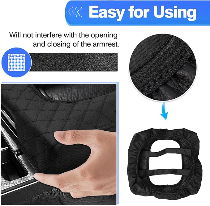 Autorder Center Console Cover for 2014-2018 Chevy Silverado/GMC Sierra Accessories Armrest Cover Anti-Scratch Middle Console Pad Leather Armrest Protector(ONLY for Split Bench Seat Console)