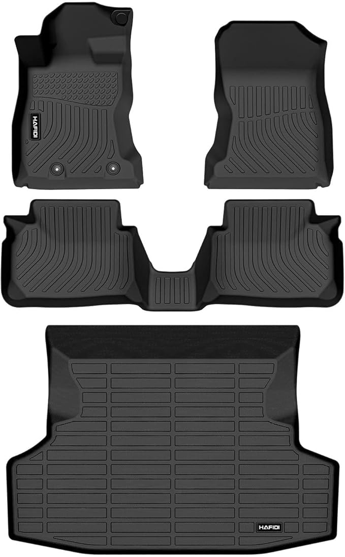 Floor Mats & Cargo Liner Set Fit for 2022-2024 2025 Subaru WRX & 2024 WRX TR All Weather Protection TPE Anti-Slip Automotive Full Set Floor Liners Custom Accessories - Black