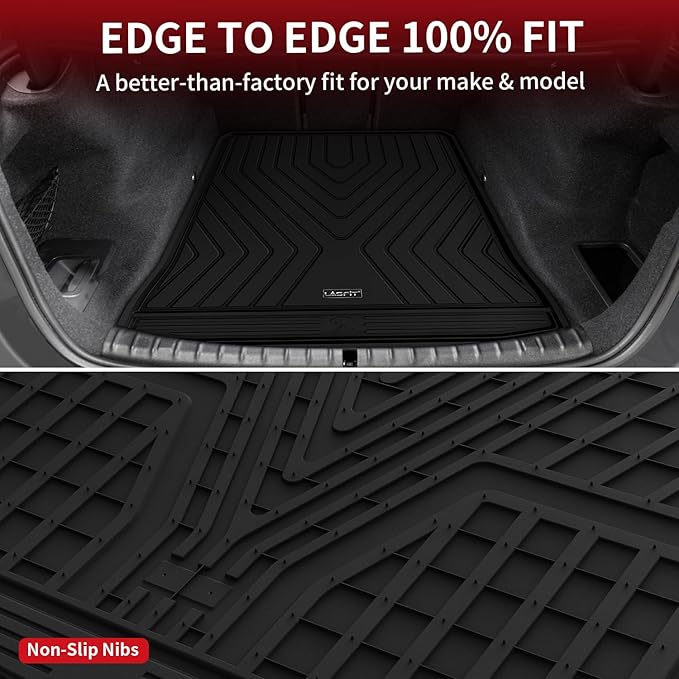 LASFIT Trunk Mats Fit for BMW 5 Series G30 2017 2018 2019 2020 2021 2022 2023, Custom Fit TPE All Weather Cargo Bed Liners for 530i 540i M550i 540d xDrive, Black