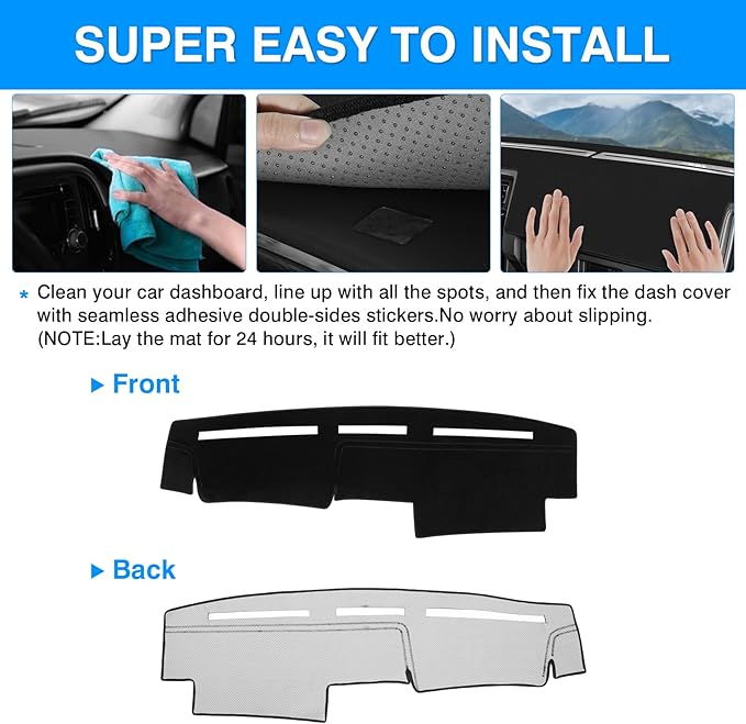 Autorder Dashboard Cover Mat for 1986-1993 Nissan Pathfinder D21 Accessories Dash Cover Upgrade Velvet Dash Mat Sunshade Glare UV Rays Protector