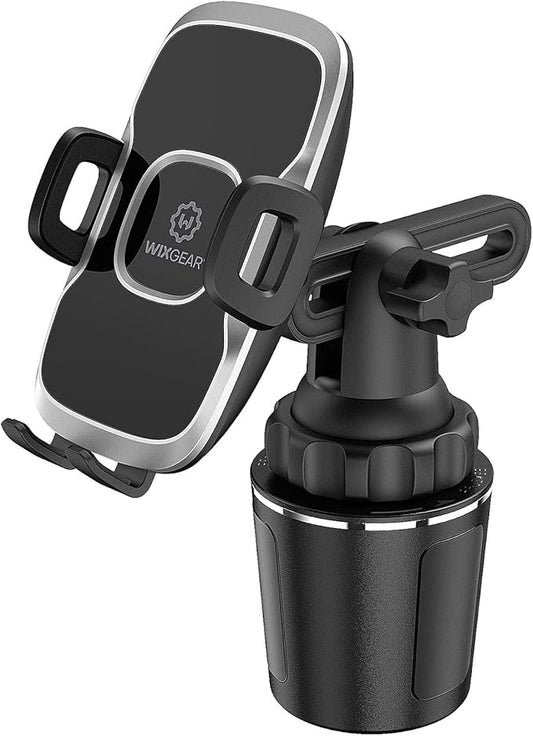 WixGear Cup Holder Phone Mount, Adjustable Long Neck Cellphone Holder for Car, Upgraded Version, Cup Phone Holder for Car with Expandable Side Arms, Compatible with iPhone Samsung Google & All Phones