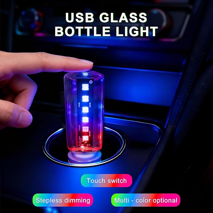 13-in-1 Car USB Night Light - Touch Dimmable LED Filament Lamp with 13 Modes & 7 Colors, USB Interior Lights for Car, Truck, Party, Camping, Holiday, Bedroom, Desktop（1Pcs）
