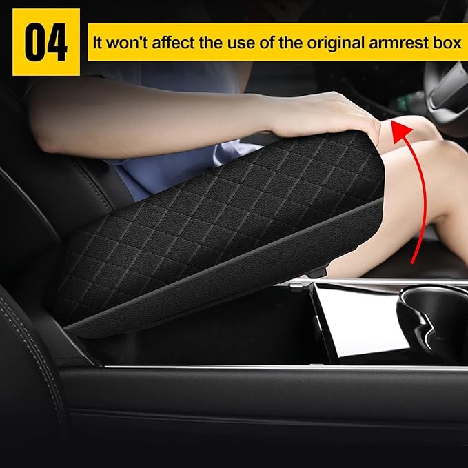 AOMSAZTO Center Console Cover Customized Armrest Cover Compatible with 2011-2019 Ford Explorer Soft Cozy Leather Arm Rest Covering for Car