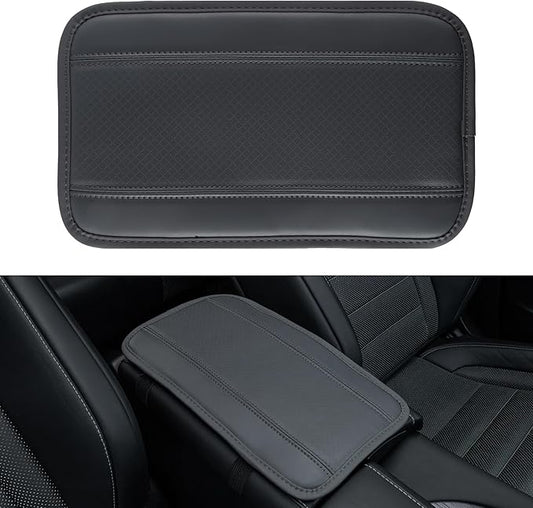 Amiss Car Center Console Pad, Universal Waterproof Car Armrest Seat Box Cover, PU Leather Auto Armrest Cover Protector，Vehicle Interior Accessories fits SUV/Truck/Car (Gray)