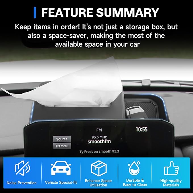 SXCY for 2022-2025 Mitsubishi Outlander Screen Back Organizer [Not for Outlander Sport] 2024 2025 Outlander Dashboard Tray 2024 2025 Outlander Accessories 2025 Outlander Behind Screen Tissue Tray