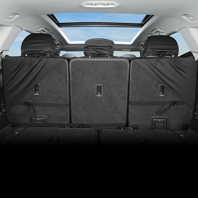 GIANT PANDA Rear Seat Covers for Nissan, Rogue Kicks Frontier Murano, Leather Back Seat Protectors (Beige+Black)