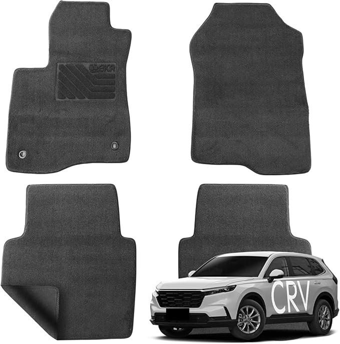 EKR Custom Fit Carpet Floor Mats for Honda CRV 2017-2022，Premium All Weather Anti-Slip Waterproof Floor Liners Carpets (0.5inch Black Quick-Dry Blanket)